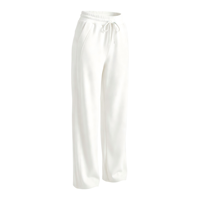 Pantalon de survêtement minimaliste pour femme, taille haute, coupe large, couleur unie, amincissant, extensible dans quatre directions, effet ventre plat, avec cordon de serrage, pour le yoga