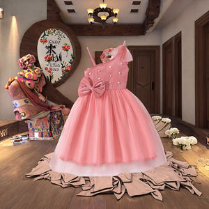 Vestido de Gasa sin Mangas con Flores Estilo Coreano para Niñas, Cuello Redondo con Decoración de Encaje para Fiestas de Cumpleaños, Dulce para Niñas - Product Image 2