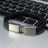 Clé USB Bracelet en Cuir Personnalisable avec Logo, Clé USB 2.0 3.0 1 Go 2 Go 4 Go 8 Go 16 Go 32 Go 64 Go 128 Go, Clé USB de Poignet