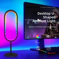 Lámpara de Escritorio RGB para Juegos, Luz Ambiental Curva con Sincronización Musical, Control Remoto por Aplicación, Efecto de Agua Corriente, Más de 100 Modos para Configuración de PC