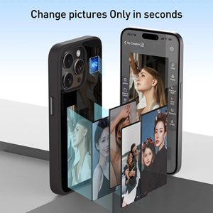 Custodia per Display a inchiostro intelligente con schermo a inchiostro elettronico personalizzabile NFC per <span class=keywords><strong>iPhone</strong></span> 16 15 14 13 12 Pro Max NFC <span class=keywords><strong>Cover</strong></span> <span class=keywords><strong>foto</strong></span> personalizzata - Product Image 2