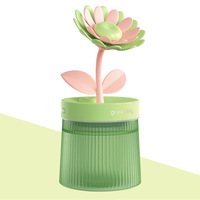Mini humidificateur portable USB avec éclairage d'ambiance en forme de pot de fleurs pour voiture, bureau, études, cadeaux, vente en gros