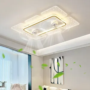 Living room light fan light simple bedroom Nordic starry ceiling shaking head ceiling fan lamps