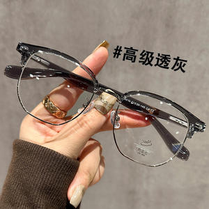 31166 Monture de lunettes optiques demi-cerclées, taille moyenne, lentille en PC, anti-lumière bleue, design quadrilatère unisexe pour hommes et femmes - Product Image 5