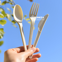 Couverts biodégradables en PLA, vaisselle jetable, cuillère, fourchette, couteau