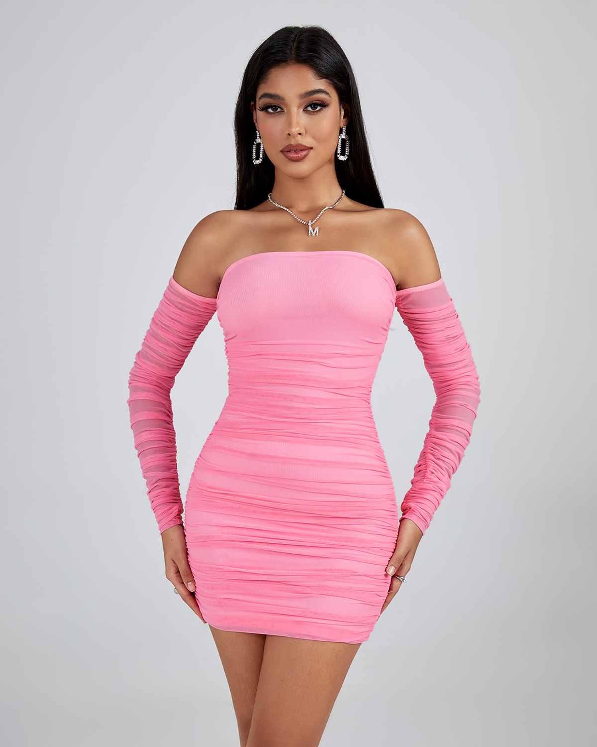 Ocstrade Sexy Women Dress Off Shoulder Strapless Open Back Sexy Club Dress  Long Sleeve Ruched Design Mini Dress for Party| Alibaba.com
