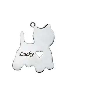 Yiwu Aceon Stainless Steel Engraving Text Pet The Dog Has My Heart Tags Blank Stamping Pet Image Cut Dog Shape Heart Dog Tag