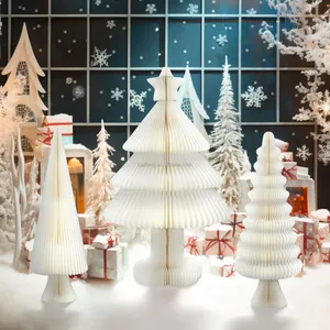 Decorazione dell'albero di natale ornamenti per l'esposizione dell'albero di natale ornamenti a nido d'ape in carta di natale