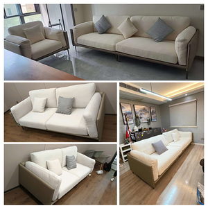 Sofá Seccional Moderno y Sencillo de Tela de Lino Lavable y Extraíble de Alta Gama Estilo Italiano para Apartamentos Pequeños - Product Image 3