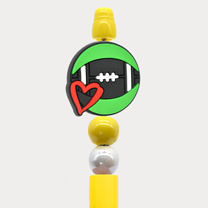 <strong>Wholesale</strong> Sports Focal <strong>Beads</strong> Teething Diy Pen Charms Ball Series Double Sided <strong>Silicone</strong> Pvc <strong>Beads</strong> for Keychain Pen Jewelry - Product Image 5