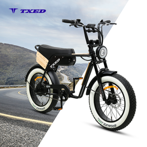 Bicicleta Eléctrica TXED de Estilo Retro Natural con Llantas Gruesas, Manubrio Estilo BMX de Acero, Motor de Cubo Trasero de 250W, Bicicletas Eléctricas Tipo Motocicleta - Product Image 1