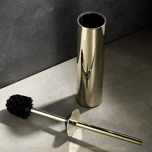 45Cm Verlengde Mooie Toiletpot Borstel En Houder Toiletreiniger Borstel Muurbevestiging Zwart/Goud/Chroom - Product Image 2