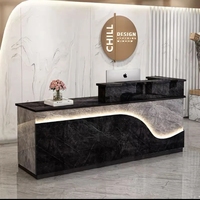 Simple moderne société réception Salon de beauté réception magasin de vêtements caissier barre d'angle lumière lumineuse avec comptoir