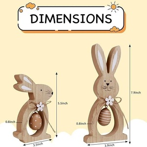 Decoración <span class=keywords><strong>de</strong></span> <span class=keywords><strong>Pascua</strong></span>, <span class=keywords><strong>Conejo</strong></span> <span class=keywords><strong>de</strong></span> Madera en 3D, Adorno Bonito para Niñas, Decoración del Hogar <span class=keywords><strong>Infantil</strong></span>, Manualidades para Interiores - Product Image 6