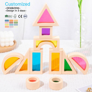EDULAND Puzzle en bois sensoriel Montessori pour enfants 25 pièces OEM ODM Blocs de construction en acrylique <span class=keywords><strong>Jouet</strong></span> éducatif créatif - Product Image 3