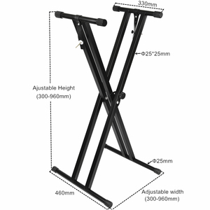 Soporte Doble <span class=keywords><strong>para</strong></span> <span class=keywords><strong>Teclado</strong></span> en Forma de X de Hierro, <span class=keywords><strong>para</strong></span> una Sólida Sustentación del <span class=keywords><strong>Teclado</strong></span>, Venta al Por Mayor - Product Image 2