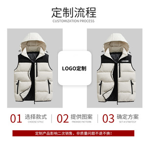 Workwear Zipper Vest Thickened Polyester Fiber Round Hem Daily Use - Product Image 4