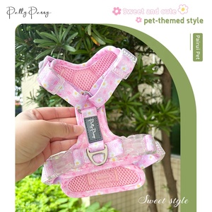Fast Shipping Custom Logo Print Luxury Daisy Flower <strong>Pink</strong> <strong>Harness</strong> Manufacturer Design Your Cute Pattern Oem Neoprene Dog <strong>Harness</strong> - Product Image 2
