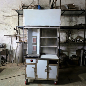 Máquina de Shawarma Comercial a Gas de Acero Inoxidable, Asador Vertical con Gabinete de Calentamiento - Product Image 1