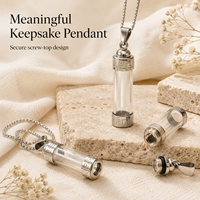 Pendentif Bouteille en Cristal Style Bohème, Bijou Esthétique Sorcière, Mini Pot à Pierres Précieuses pour Potions et Parfums