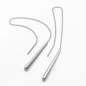 yunnique Minimalist <b>Titanium</b> Steel Drop Earrings Geometric Design Long <b>Chain</b> Earrings For Women Fashion Jewelry - Product Image 3