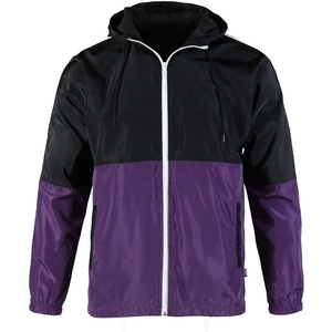 Chaqueta cortavientos para hombre con logotipo personalizado OEM, diseño de bloques de color, ligera, impermeable, con capucha, ropa deportiva informal, chaquetas para correr - Product Image 4