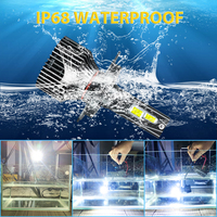 Lampe frontale haute puissance led h4 100W 20000LM, phares de voiture led phare 100% étanche spot beam systèmes d'éclairage automatique