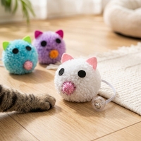 Jouet en peluche pour chat avec clochette et pompon, interactif, à mâcher, pour les dents, pour jouer en intérieur