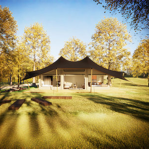 Carpa de Lujo Impermeable para Acampar al Aire Libre, Casa Prefabricada Retráctil para Glamping con Baño RT87 Nuestra Pr - Product Image 4