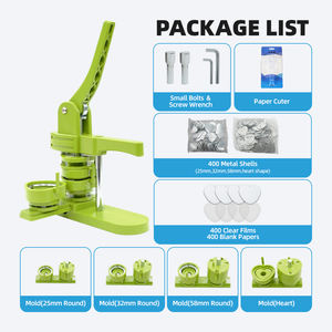 <span class=keywords><strong>Machine</strong></span> à badges 3-en-1 facile à utiliser : créez des badges en forme de cœur, carrés et ronds – Presse manuelle efficace pour projets de bricolage populaires - Product Image 2