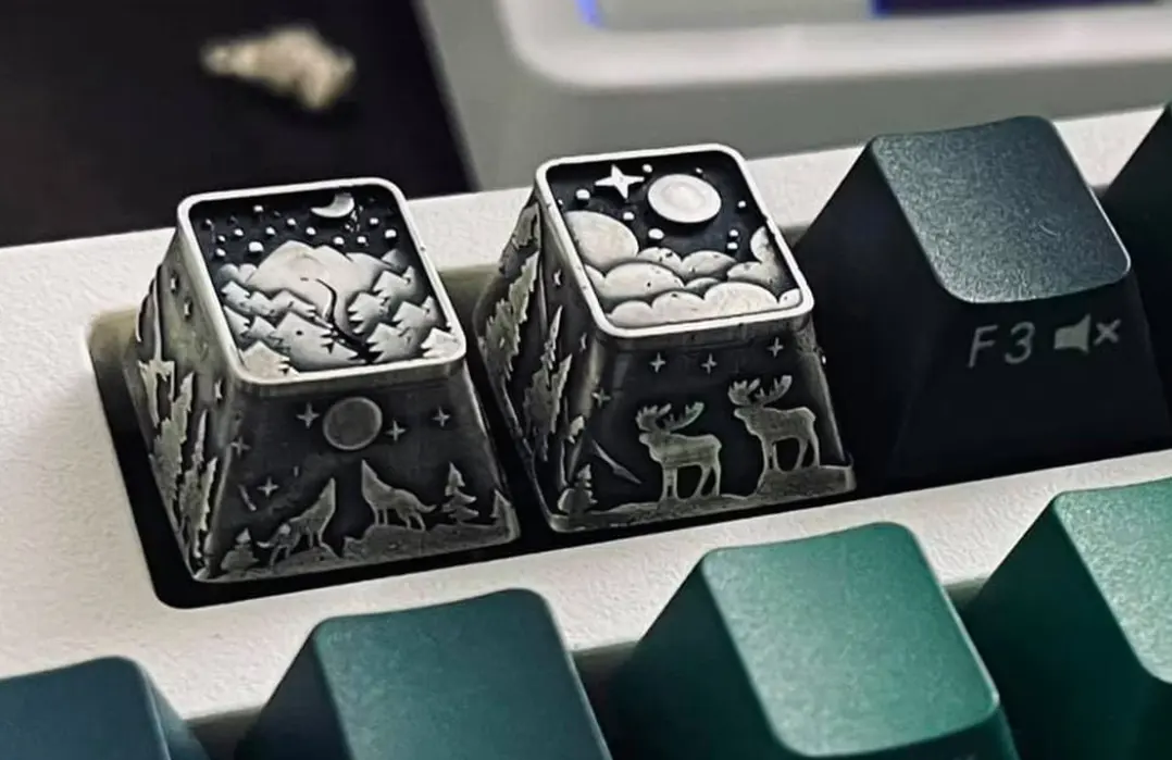 Custom Retro Anime Computer Laptop Metal 3D Keyboard Key Cap