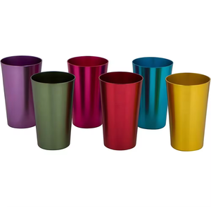Food-grade Custom Logo 350ml Aluminum Cold Drink Cups Bar Party Beer Aluminum Cups Wholesale Colorful Reusable Aluminum Cups