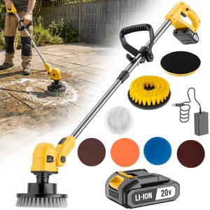 เครื่องขัดพื้นแบบหมุนไร้สาย 20V พร้อมหัวปรับได้ 90 60 องศา ด้ามจับเสริม ล็อคเพื่อความปลอดภัย น้ำหนักเบา สำหรับทำความสะอาดบ้าน CSB-20 - Product Image 1