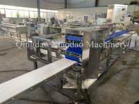 Mesin Tusuk Sate Udang Semi-Otomatis Kapasitas Besar Bahan Stainless Steel 304, 4.000-8.000 Sate/Jam untuk Pabrik Makanan Laut