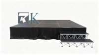 Plateforme de scène portable en aluminium avec plateau en contreplaqué pour mariage, concert, conférence de presse
