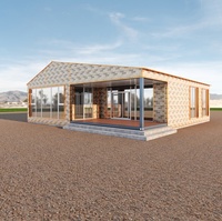 Maison conteneur préfabriquée personnalisée en usine 8 en 1 12m * 12m Maison en acier préfabriquée à plat avec 3 chambres, toilettes et salle de bains