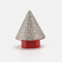 Nouvelle conception, outil de chanfreinage argenté à fond rouge de 38 mm, pointe conique, foret à ébavurer les carreaux, coupe-trou diamanté, outil de maçonnerie conique