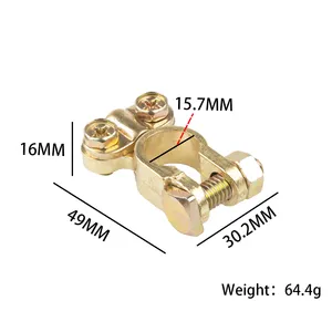 Heavy-Duty Brass Battery Terminal Block Positive And Negative Crimp With Zinc Plating For Car Use