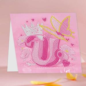 Peinture au diamant DIY, série de cartes alphabet, 26 lettres avec enveloppe - Product Image 4