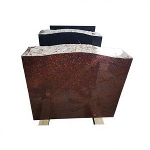 Lápida de Granito Rojo Plano, Estilo Americano Tradicional, Marcador de Cementerio para Exteriores, Piedra Natural - Product Image 5