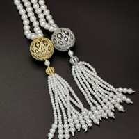 Chandail léger de luxe de Style français pendentif en perles de gland transfrontalier or longues perles de Zircon creuses en trois dimensions