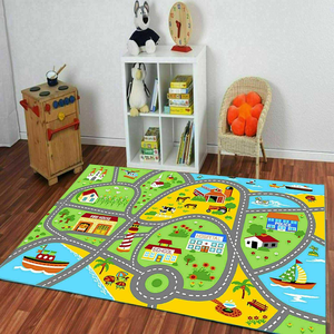 Alfombra Moderna de Poliéster para Sala de Estar, Habitación Infantil, Jardín de Infancia, Juego Educativo Temprano, Estacionamiento Infantil, Terciopelo Cristal - Product Image 3