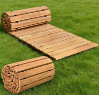 Dalles de chemin en bois droites antidérapantes résistantes aux intempéries, pour allée extérieure, chemin décoratif pour jardin, cour arrière, plage