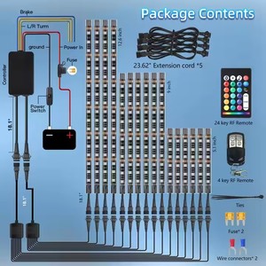 RGB + IC xe máy môi trường xung quanh ánh sáng Kit xe máy Đèn underglow Kit Dual-Zone chức năng điều khiển xe máy hệ thống chiếu sáng - Product Image 2