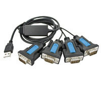 Kabel Konverter Serial USB 2.0 ke 4 Port RS232 Baru 2026 dengan Pelindung Jalinan, Konduktor Tembaga Murni, dan Selubung PVC