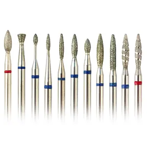 APROMAS Diamond Nail Drill Bits 11 Tipo Alta Qualidade Chama Espiral Grits Cutícula Calo Fresadora Elétrica Manicure Broca