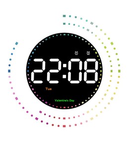 Kỹ thuật số LED Đồng hồ điện tử với lịch đầy màu sắc đơn giản Thiết kế đồng hồ treo tường cho phòng khách truyền thống Kim hiển thị - Product Image 2