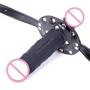 Sex Mond Orale Fixatie <span class=keywords><strong>Dong</strong></span> Sm Bondage Penis Plug Riem Siliconen Dubbelzijdig <span class=keywords><strong>Dildo</strong></span> 'S Gag Riem Op Hoofd Harnas Voor Koppels - Product Image 5