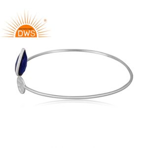 Pulsera de piedras preciosas de lapislázuli para niñas, fabricante de joyería de moda, pulsera de plata de ley 925 fina, Colección Vintage - Product Image 2