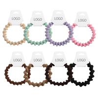 Élastiques à cheveux en spirale recouverts de tissu avec logo personnalisé, sans pli, en forme de cordon téléphonique, très élastiques, pour queue de cheval, pour filles, vente en gros